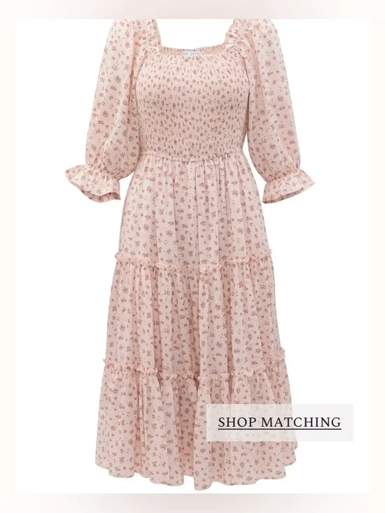 BNWOT Ivy City Co Madeline Dress in Pink Floral - Picture 6 of 16